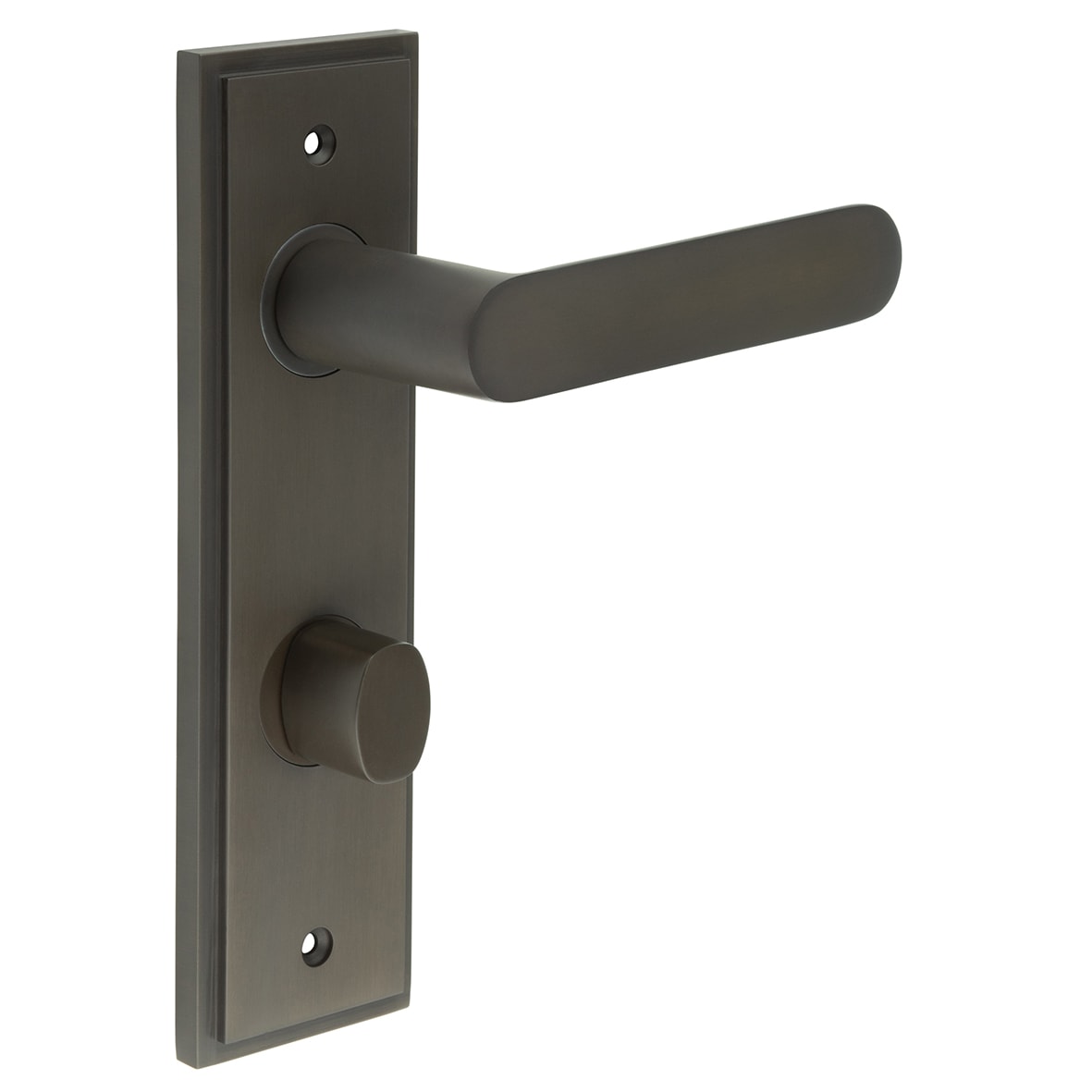 Dark Bronze Fire Rated DIN Bathroom Door Handles - Kensington - Inner 2 - 200 x 55mm