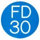 Fire Door Sign - Self Adhesive - 50mm Diameter - Rigid Plastic - Blue