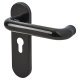 Ebony Black Nylon Steel Core Euro Lock Door Handles - 47.6mm c/c - Paris Range