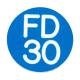Fire Door Sign - Self Adhesive - 25mm Diameter - Rigid Plastic - Blue