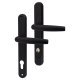 1530/3259N Black uPVC Multipoint Door Handles - Long Plate - 92mm c/c - 60mm door