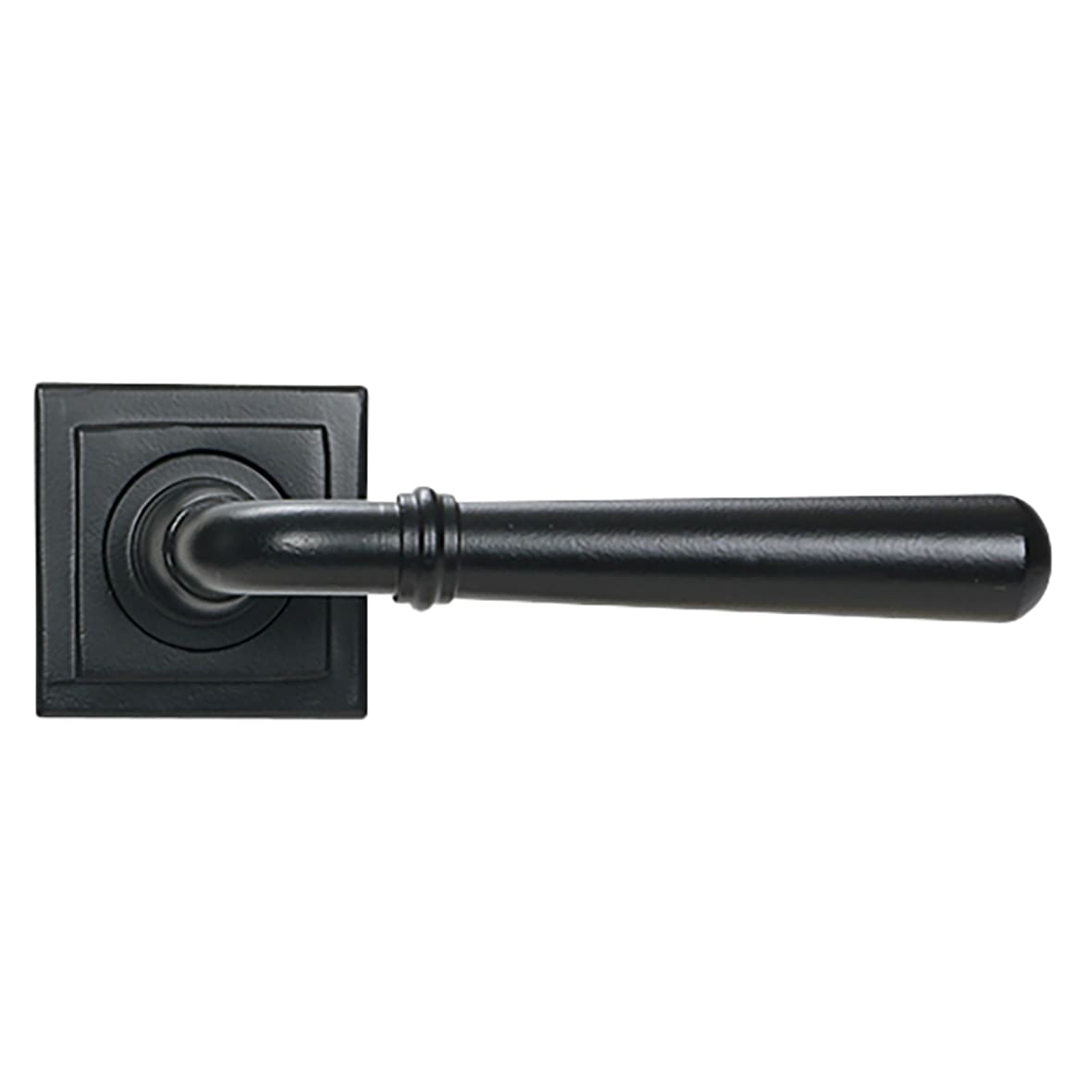 Matt Black Door Handles on Square Rose - Newbury Range