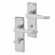 Polished Chrome Budget Straight Bathroom Door Handles - Mia Range - 153 x 42mm