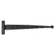 Blacksmith Light Duty Door Tee Hinge - 425mm Length - Antique Black Iron