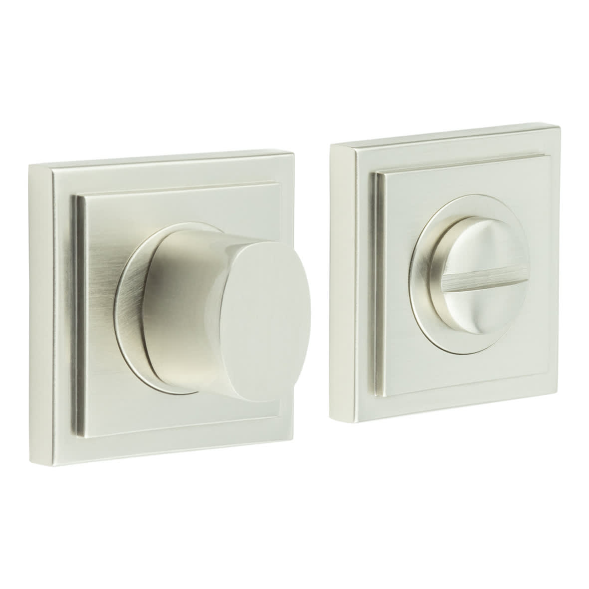 Inner 3 Turn & Release with Square Stepped Rose - 52 x 52mm - Satin Nickel