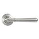 Satin Stainless Steel Door Handles on Round Art Deco Rose - Newbury Range