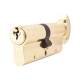 5 Pin 80mm Euro Thumbturn Cylinder - 40mm Turn + 40mm - Pol Brass - Keyed to Differ