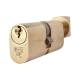 5 Pin 70mm Oval Thumbturn Cylinder - 35mm Turn + 35mm - Polished Brass - Keyed to Differ