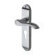 Marcus Satin Chrome Scroll Euro Lock Door Handles - Aurora Range - 183 x 42mm