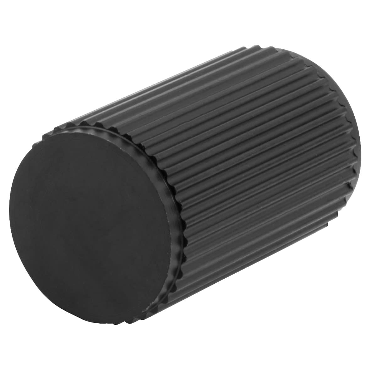 Lines Cylinder Cabinet Knob - 18mm Diameter - Matt Black