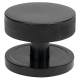 Brompton Black Round Knurled Centre Door Knob - 90mm Rose Diameter