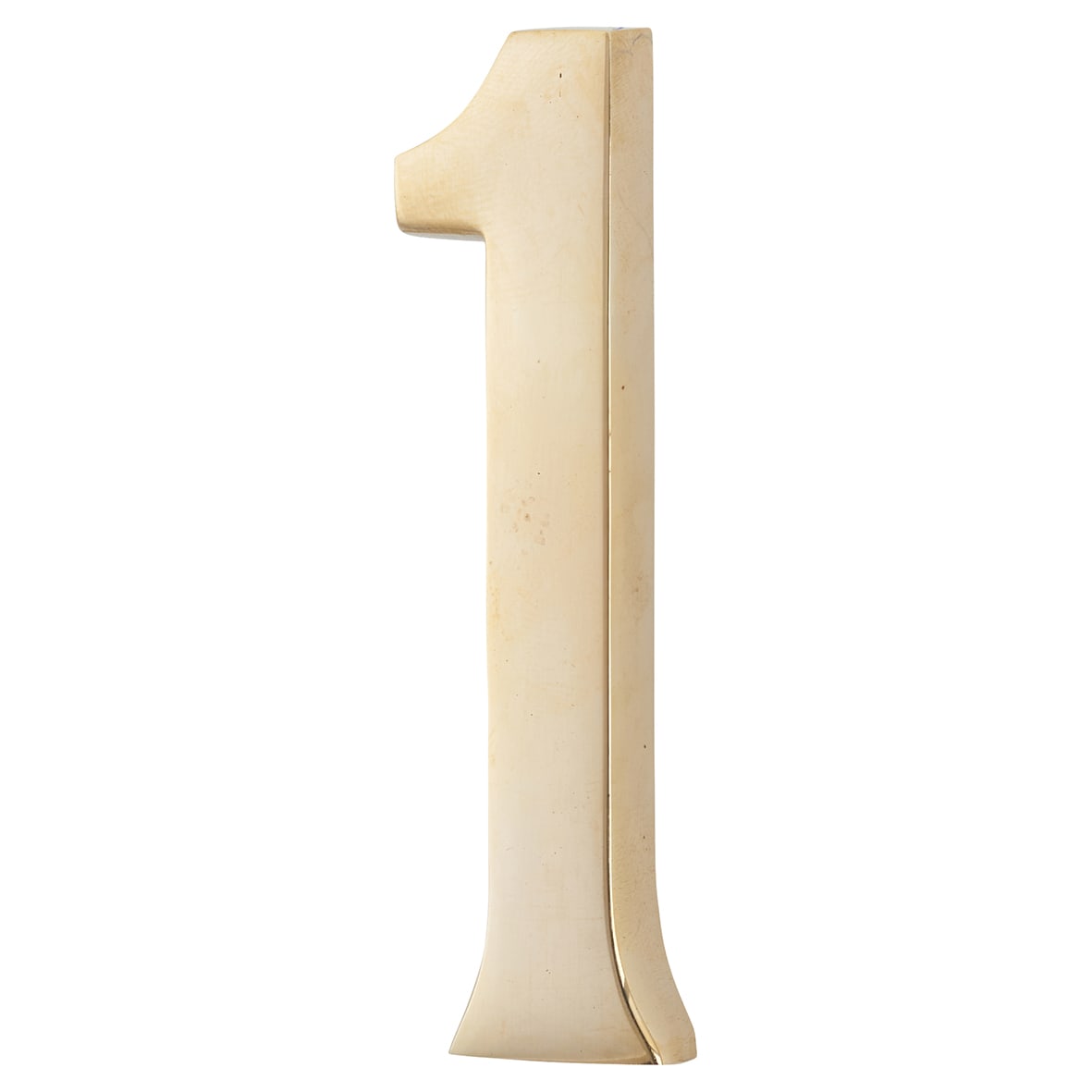 76mm Concealed Screw Fix Door Numeral - 1 - Unlacquered Brass
