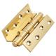 Cranked Ball Bearing Storm Proof Casement Window/Door Hinge - 100 x 3mm - Polished Brass - Pair
