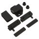 Magnetic Glass Door Touch Latch with Counter Piece and Pivot Hinges - 41 x 31 x 16mm - Black