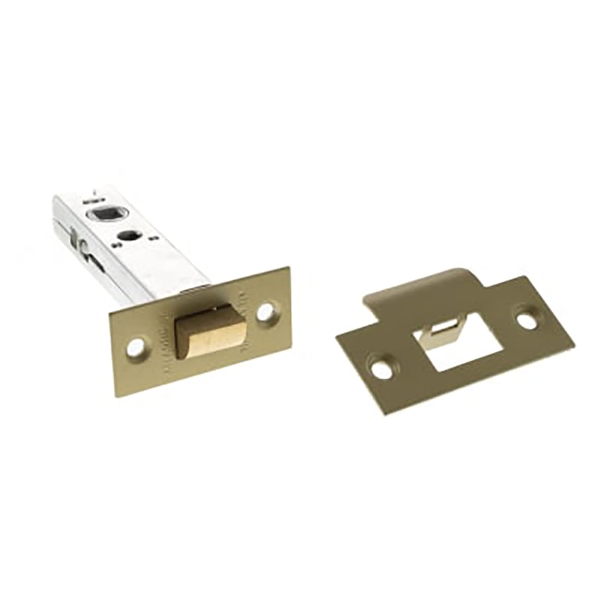 Heavy Duty Tubular Latch - 100mm Case - 75mm Backset - Square - Satin Brass