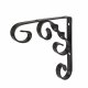 Ornamental Scroll Shelf Bracket - 115 x 110mm - Black