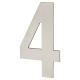 100mm Concealed Screw Fix Door Numeral - 4 - Satin Stainless Steel