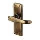 Marcus Antique Brass Latch Door - Short Plate - Windsor Range - 120 x 40mm