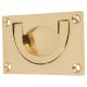 Flush Chest Drawer Cabinet Pull Handle - 75 x 45mm - Polished Brass