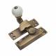 Lancaster Pattern Quadrant Arm Sash Window Fastener - 75 x 27mm - Antique Brass
