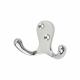 Solid Brass Double Coat Hook - 70 x 43mm - Polished Chrome