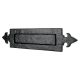 Fleur de Lys Letter Plate - 355 x 90mm - Antique Black Iron