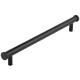 Thaxted 15mm Knurled T-Bar Cabinet Pull Handle - 224mm c/c - Black