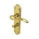 Polished Brass Scroll Bathroom Door Handles - Madrid Range - 180 x 45mm
