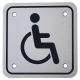 Disabled Square Toilet Door Sign - 95 x 95mm - Satin Stainless Steel