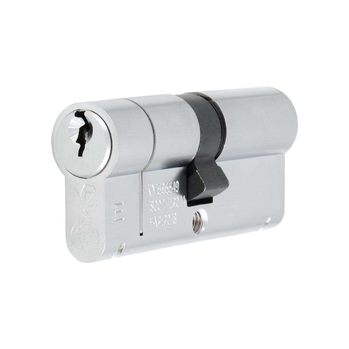 1 Star 6 Pin 80mm Euro Double Cylinder - 40 + 40mm - Satin Chrome - Keyed to Differ