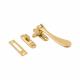 Cast Victorian Mortice & Hook Plate Casement Window Fastener - Reversible - Polished Brass