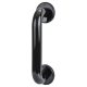 Ebony Black Nylon D-Bar Door Pull Handle on Rose - Screw Fix - 300mm c/c