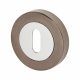 Escutcheon - 52mm Diameter - Keyhole - Polished Chrome/Black Nickel
