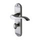 Satin Chrome Scroll Bathroom Door Handles - Aurora Range - 183 x 42mm