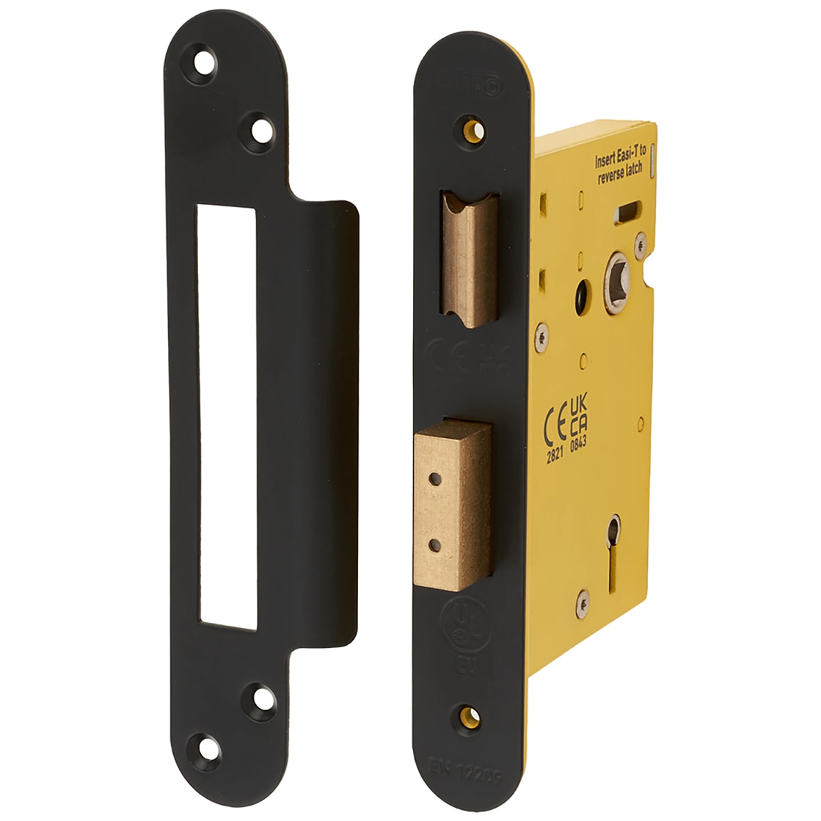 Architectural Bolt Through 5 Lever Sashlock - 78mm Case - 57mm Backset - Radius - Matt Black