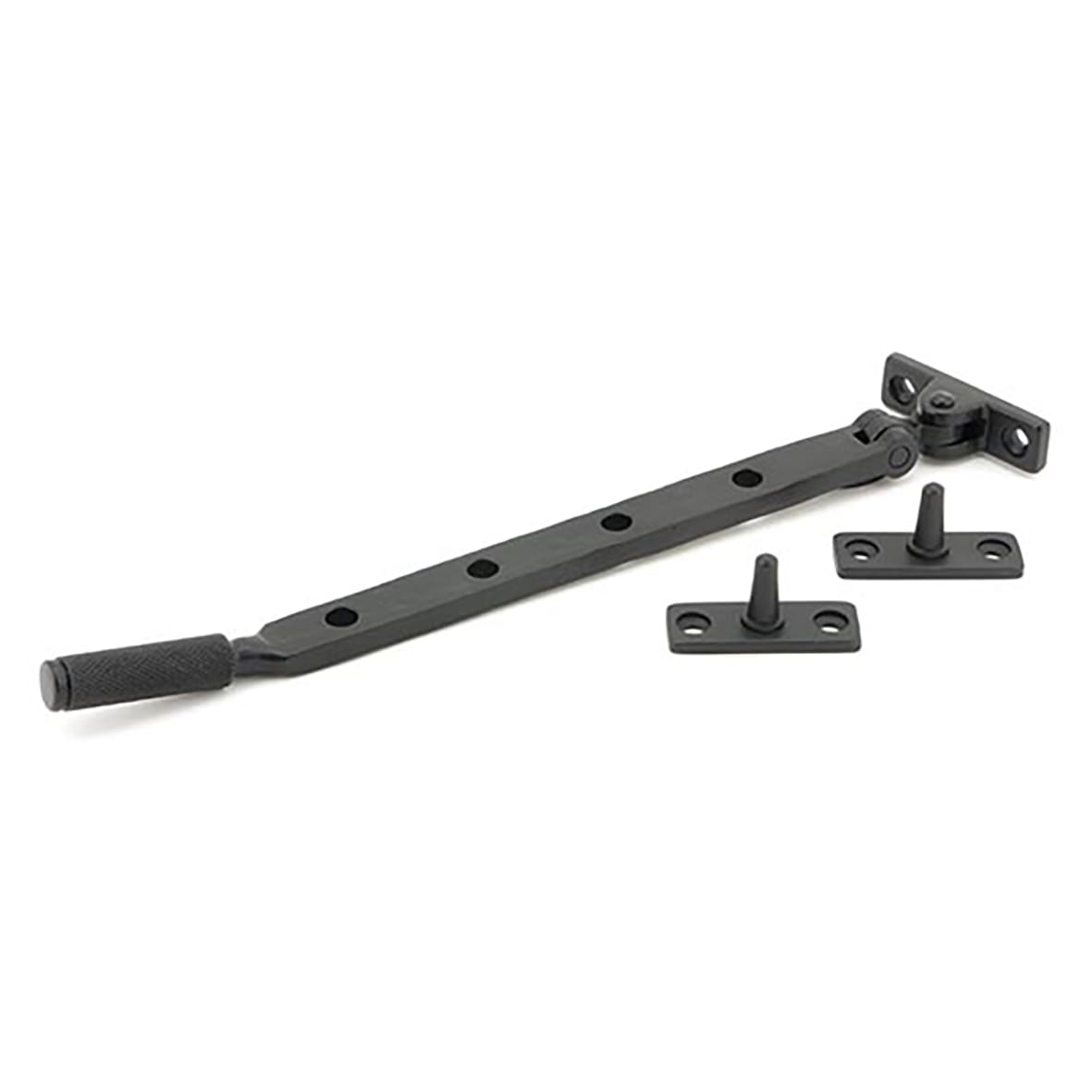 Brompton Knurled Casement Window Stay - 10"/250mm Length - Matt Black