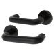Ebony Black Nylon Steel Core Safety Door Handle on Rose - Paris Range
