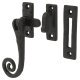 Curly Tail Mortice & Hook Plate Casement Window Fastener - Reversible - Antique Black