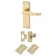 Polished Brass Victorian Straight Latch Door Handles Pack