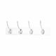 Hat & Coat Hook Rail - 450 x 70 x 15mm - 4 Hooks - Cream Board with Polished Chrome Hooks