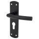 Matt Black Arched Euro Lock Door Handles - 172 x 44mm