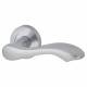 Satin Chrome Scroll Door Handles on Round Rose - Scarlett Range