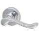 Marcus Polished Chrome Scroll Door Handles on Round Rose - Bedford Range