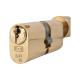 10 Pin 70mm Oval Thumbturn Cylinder - 35mm Turn + 35mm - Polished Brass - Keyed to Differ