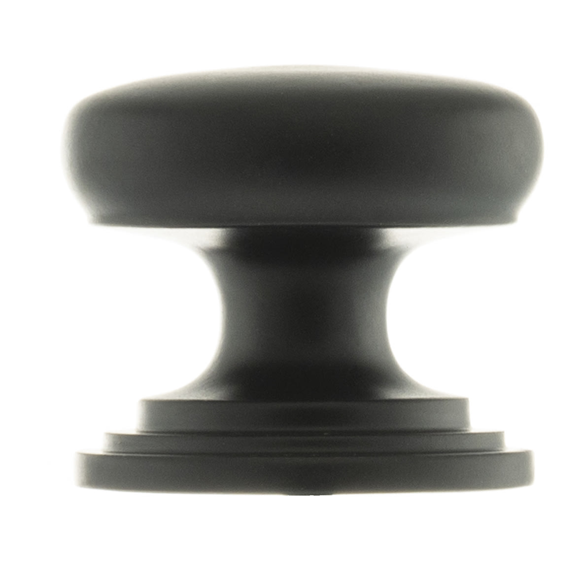 Old English Lincoln Victorian Round Cabinet Knob - 32mm Diameter - Matt Black