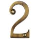 Marcus 76mm Screw Fix Door Numeral - 2 - Antique Brass