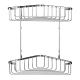 Wirework Large Corner Shower Basket - Two Tier - 305 x 275 x 165mm - Mild Steel