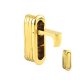 Door Edge Finger Pull - 58 x 18 x 18mm - Polished Brass