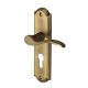 Marcus Antique Brass Scroll Euro Lock Door Handles - Howard Range - 171 x 48mm