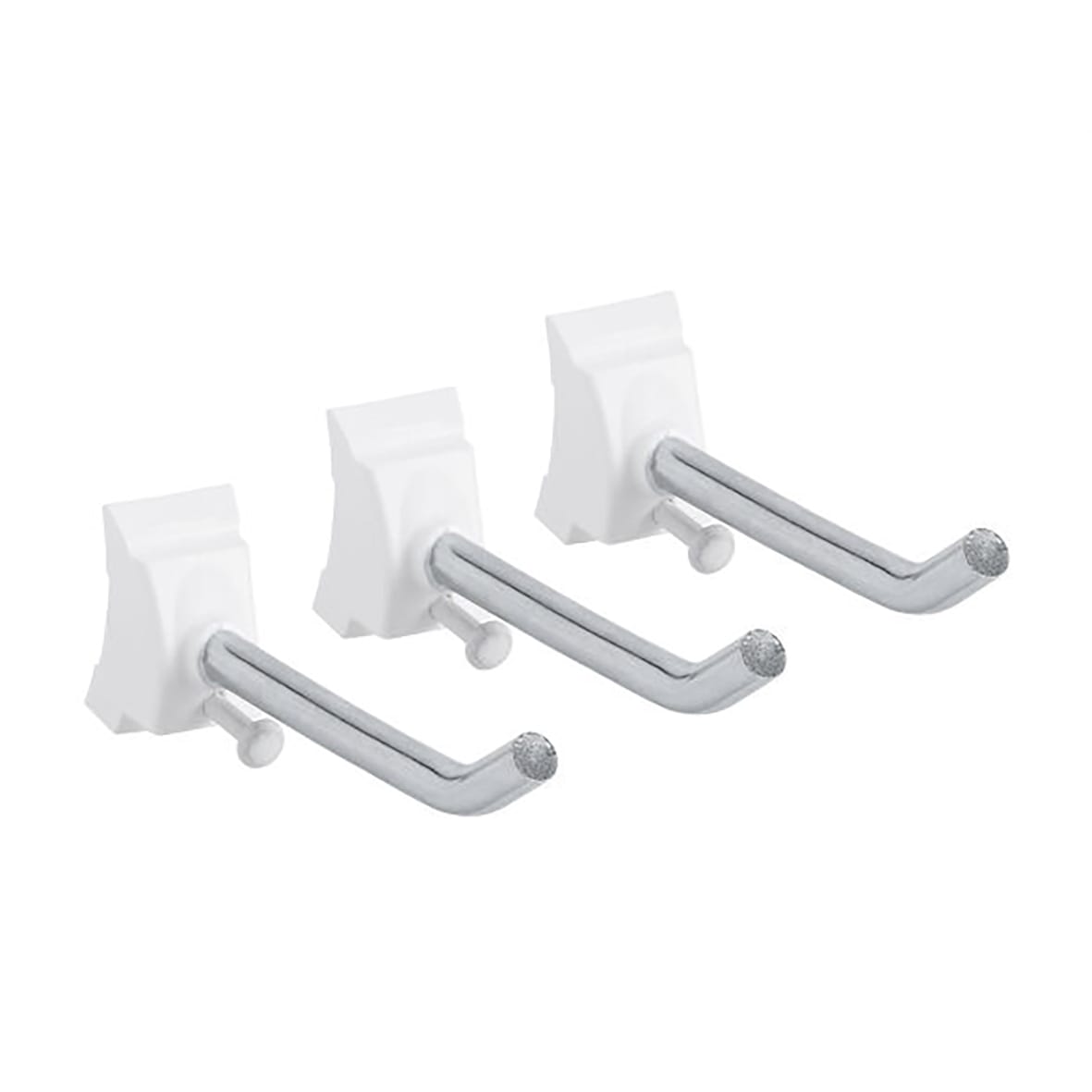 Top Track System - Long Storage Track Hooks - 38 x 96 x 24mm - White - Pack of 3